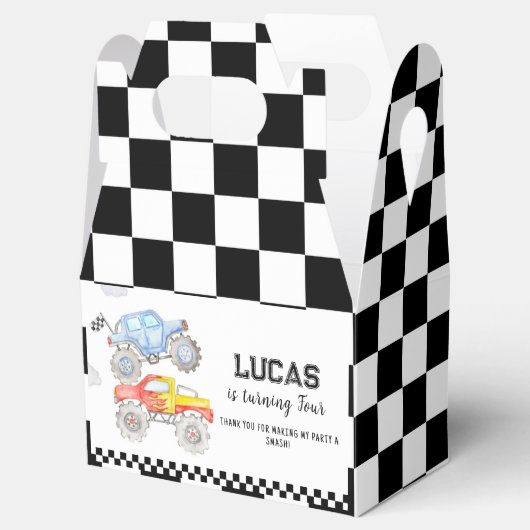 Monster Truck Birthday Party Favor Box Bedankdoosjes (Geopend)