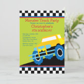 Monster truck Birthday Party for boys Kaart (Staand voorkant)