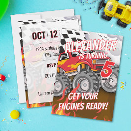 Monster Truck Birthday Party Invitation