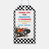 Monster Truck Birthday Party Invitation Cadeaulabel (Voorkant)