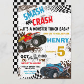 Monster Truck Birthday Party Invitation Kaart