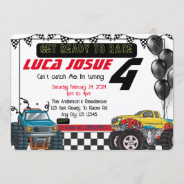 Monster Truck Birthday Party Invitation Kaart