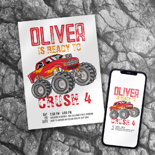 Monster Truck Birthday Party Kaart