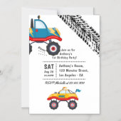 Monster Truck Birthday Party Magnetische Uitnodiging (Voorkant)