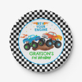 Monster Truck Birthday Party Paper Borden Papieren Bordje (Voorkant)