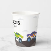 Monster Truck Birthday Party Papieren Bekers (Achterkant)