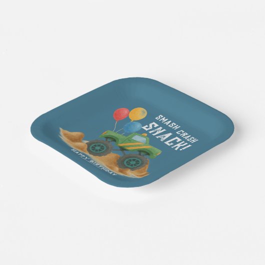 Monster Truck Birthday Party Papieren Bordje (Gebogen)