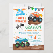 Monster Truck Birthday Party Uitnodigingen voor jo (Voorkant)