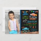 Monster Truck Birthday Party Uitnodigingen voor jo (Voorkant)