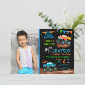 Monster Truck Birthday Party Uitnodigingen voor jo (Staand voorkant)