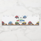 Monster Truck Birthday Party Water Flaconetiket Waterfles Etiket (Enkel label)