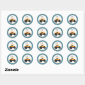 Monster Truck Birthday Ronde Sticker (Vel)