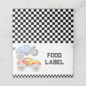 Monster Truck Birthday Tent Place Card Plaatskaartje (Buitenkant ongevouwen)