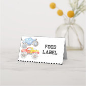 Monster Truck Birthday Tent Place Card Plaatskaartje (Voorkant)