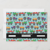 Monster Truck Birthday Uitnodiging (Achterkant)