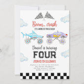 Monster Truck Birthday Uitnodiging (Voorkant)