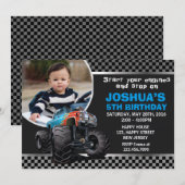 Monster Truck Birthday Uitnodiging (Voorkant / Achterkant)