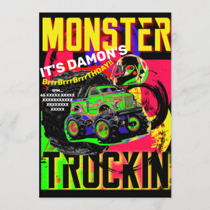 MONSTER TRUCK BIRTHDAY Uitnodiging