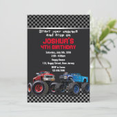 Monster Truck Birthday Uitnodiging (Staand voorkant)