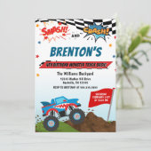 Monster Truck Birthday Uitnodiging (Staand voorkant)