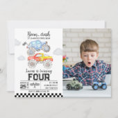Monster Truck Birthday Uitnodiging (Voorkant)