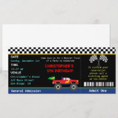 Monster Truck Birthday Uitnodiging (Voorkant / Achterkant)