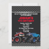 Monster Truck Birthday Uitnodiging (Voorkant)