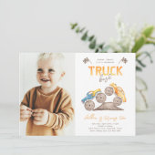 Monster Truck Birthday Uitnodiging | Monster Truck (Staand voorkant)