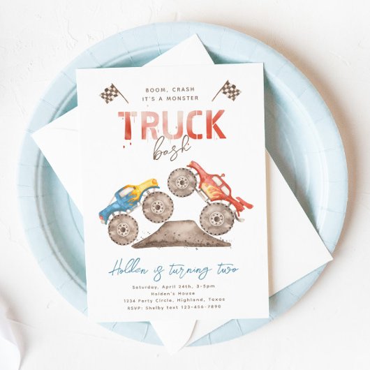 Monster Truck Birthday Uitnodiging | Monster Truck