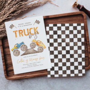 Monster Truck Birthday Uitnodiging   Monster Truck