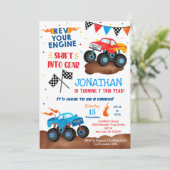 Monster Truck Birthday Uitnodigingen voor jongen (Staand voorkant)