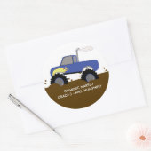 Monster Truck (Blauw) Bookplate of Favor Sticker (Envelop)