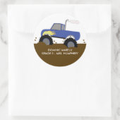 Monster Truck (Blauw) Bookplate of Favor Sticker (Tas)
