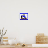 Monster Truck (blauw) Gepersonaliseerd Nursery Art Poster (Keuken)