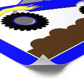 Monster Truck (blauw) Gepersonaliseerd Nursery Art Poster (Hoek)