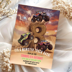Monster Truck Boom Crash 8e Verjaardag Kaart