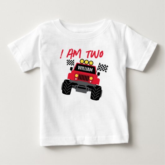 Monster Truck Boy 2e verjaardag gepersonaliseerd (Voorkant)