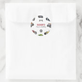 Monster truck, boy any age birthday ronde sticker (Tas)