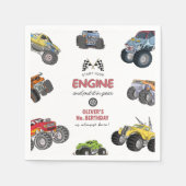Monster truck, boy any age birthday servet (Voorkant)