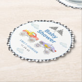 Monster Truck Boy Baby shower Kartonnen Onderzetters (Gekanteld)