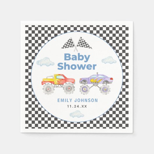 Monster Truck Boy Baby shower Servet (Voorkant)