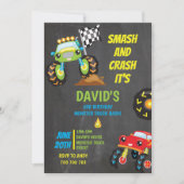 Monster Truck Boy Birthday Party Smash Crash Kaart (Voorkant)