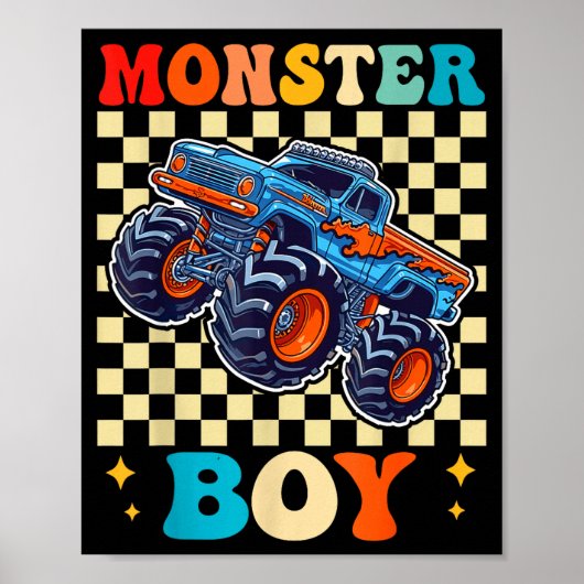 Monster Truck Boy Family Matching Monster Trucks B Poster (Voorkant)