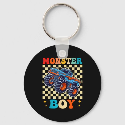 Monster Truck Boy Family Matching Monster Trucks B Sleutelhanger (Voorkant)