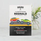 Monster Truck Boy Racing Birthday Jam Kaart (Staand voorkant)