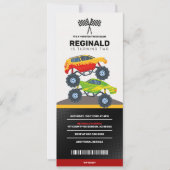 Monster Truck Boy Racing Birthday Jam Ticket Kaart (Voorkant)