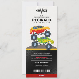 Monster Truck Boy Racing Birthday Jam Ticket Kaart