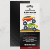 Monster Truck Boy Racing Birthday Jam Ticket