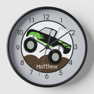 Monster Truck Boys Room Green Black Kinder