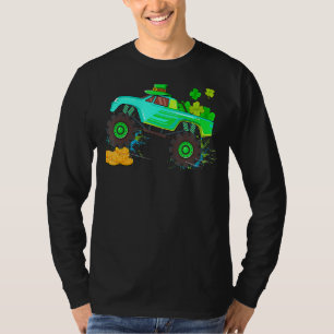Monster Truck Boys Toodles Kinder Shamrock St Patr T-shirt
